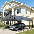 RITERYIFER 12x20FT Heavy Duty Metal Carport with Galvanized Steel Frame, Vertical Roof Design, Reinforced Base, and All-Weather Canopy Kit for Outdoor Vehicle Shelter
