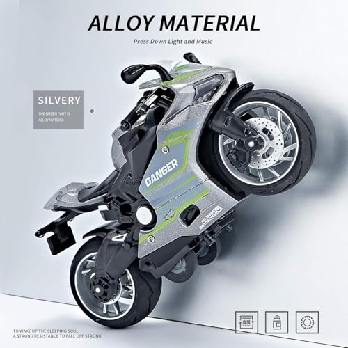 Image of FEXXA Police Motorcycle Toy - Pull Back Motorcycle Toys, Tiny Gift with Music Lighting, Latte Motorcycles Toy for Kids Boys Age 3-8 Year Old [NEW] (R1-Silver)