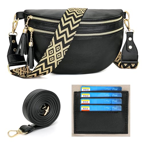 LANXINGLUO crossbody bag damen breiter gurt 5CM groß bauchtasche damen...