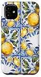 Zitrone italienische Blaue Fliesen Muster Portugal Marokko Azulejo Hülle für iPhone 11