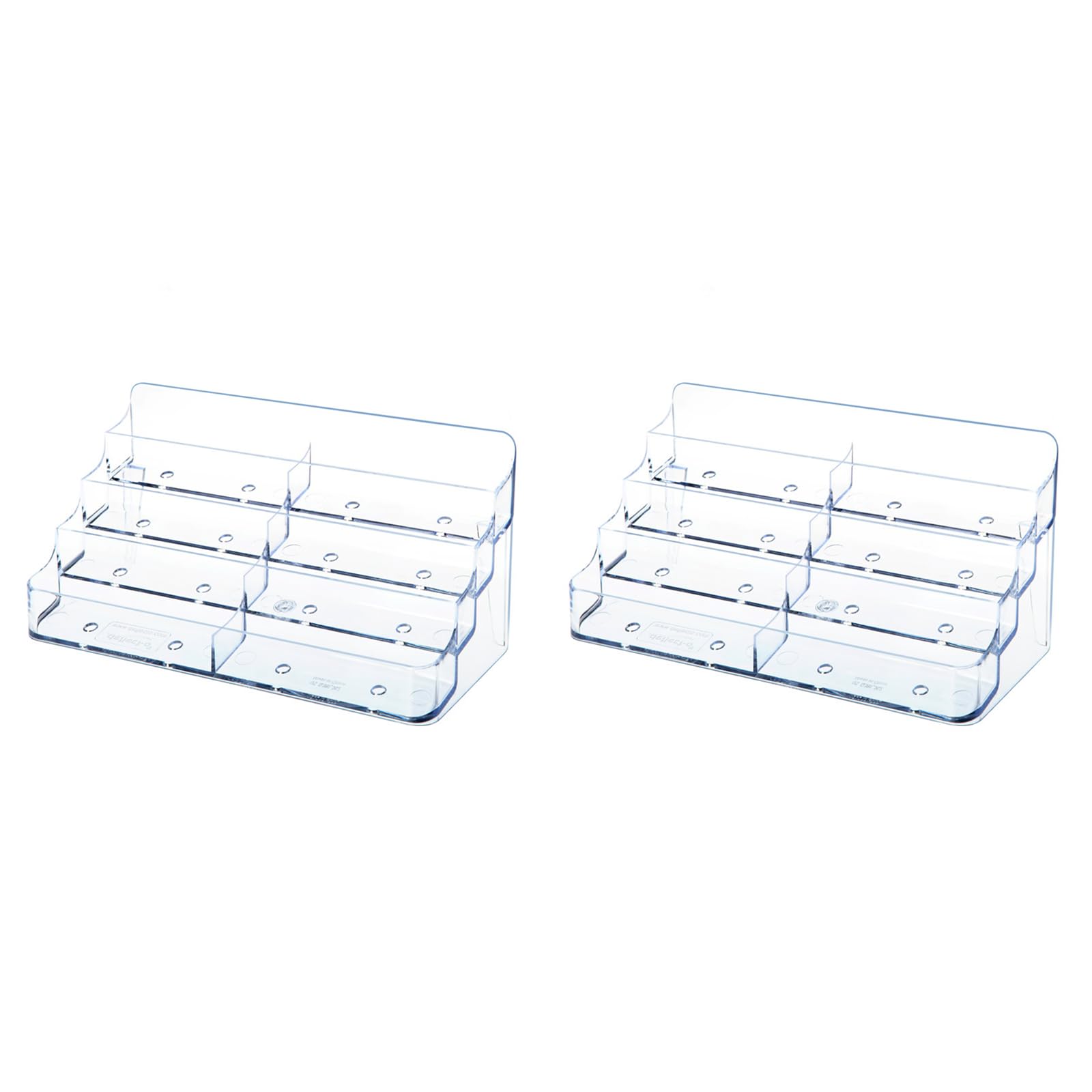 Yuelulala 2 Pcs Acrylic Business Card Holders 8 Pocket Desktop Clear Business Card Stands for Desk Tidy Office Accessories Name Card Organizer Case for Office Exhibition(A54-2)