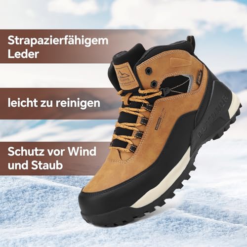 AX BOXING Wanderschuhe Herren Trekkingschuhe Outdoor Wanderstiefel rutschfest Trekkingstiefel Camping Hiking Schuhe Gelb EU44