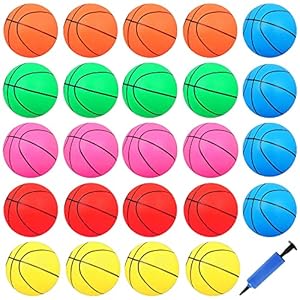 24 Pieces 5″ PVC Mini Basketball Balls for Indoor Basketball Mini Hoops, Soft 5″ Rubber Small Replacement Basketball for Over Door Basketball Hoop Sets, Little Basketballs for Adults & Kids
