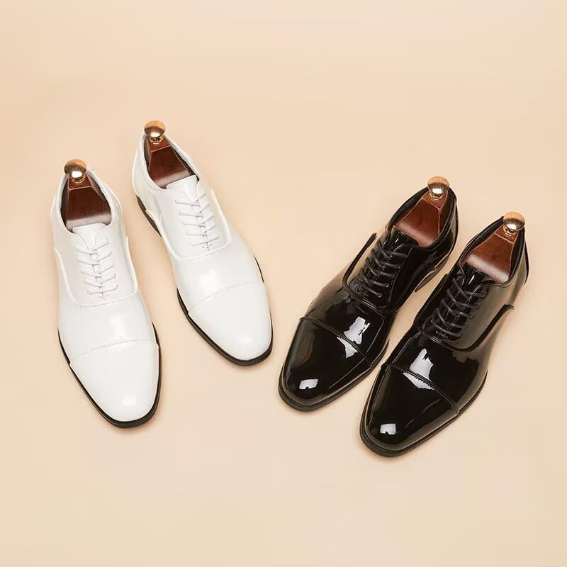 Black Dress Shoes Men Oxford Shoe Drawstring Slip on Party Dressy Sneaker Fashion Lightweight Footwear2