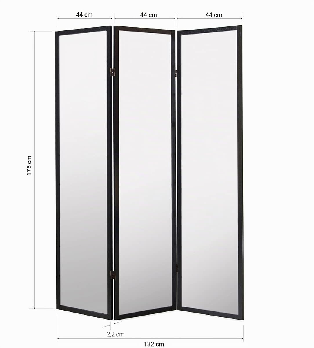 PEGANE Paravent Japonais Fleur de Cerisier en Bois Blanc de 3 pans, L132 x H175 x P2 cm