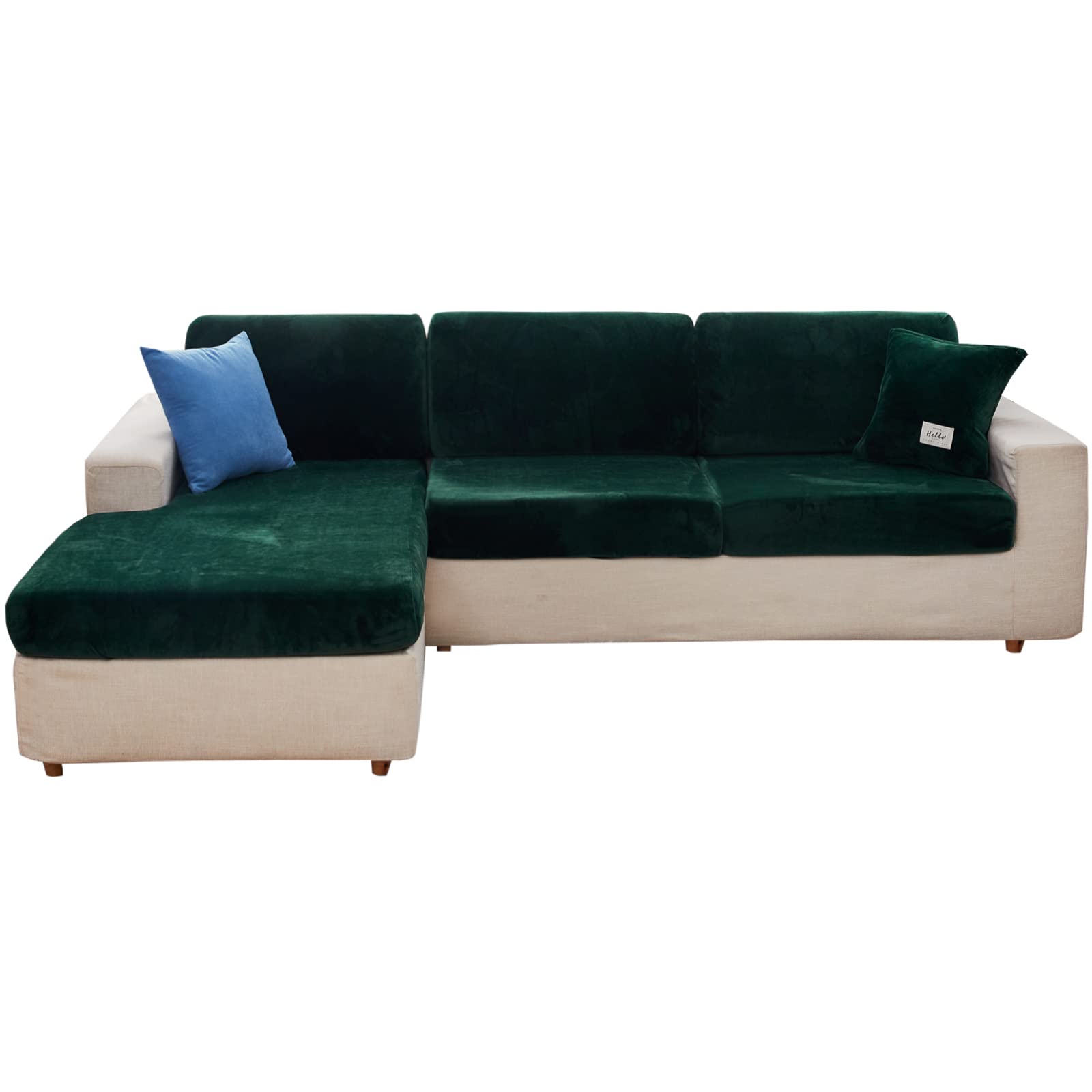 MIFXIN Velvet Stretch Sofa Cover Couch Cushion Slipcover 1 Piece Universal Elastic Sofa Seat Cover Wear-Resistant Couch Furniture Protector (Dark