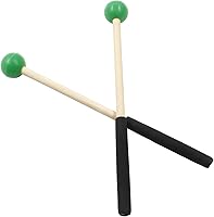 Vista 10 de Palillos de percusión de 8 pulgadas con cabeza y mango de goma, mazos de tambor de madera para xilófono, Glockenspiel, negro
