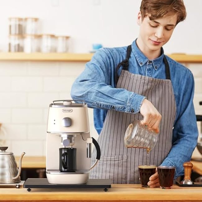 Bamboo Sliding Tray 16W x 13D Appliance Slider with Rubber Wheels Sliding Tray for Coffee Maker, kitchen Appliance Sliders for Countertop Air Fryers, Kitchen Stand Mixers, Toasters, Microwave