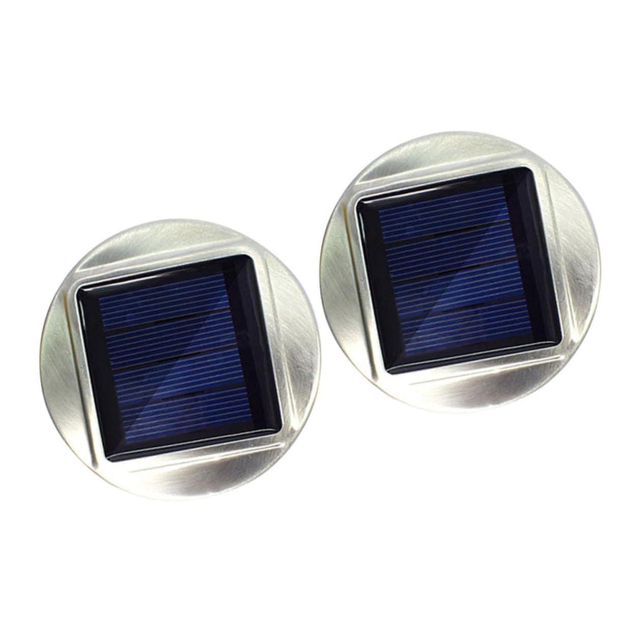 DOITOOL 2 Stück Solar Deckellampe aus Edelstahl mit Warmweißem LED Licht Solarbetrieben und Leicht für Selbstgemacht Bastelarbeiten und Gartenlaternen