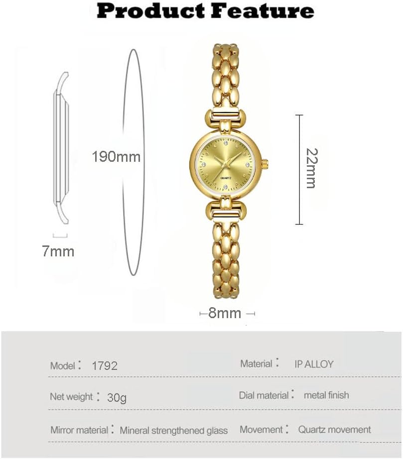 ADSBIAOYE Petite Womens Round Simple Wrist Watch Fashion Dress Diamond Female Watches for Ladies Analog Quartz Stainless Steel Waterproof Watch - Image 7