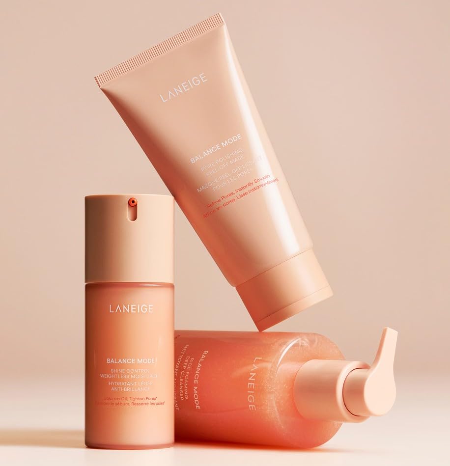 LANEIGE BELLA Balance Mode Rice Foaming Deep Cleanser - Detergente schiumoso per pelli grasse, 250 ml