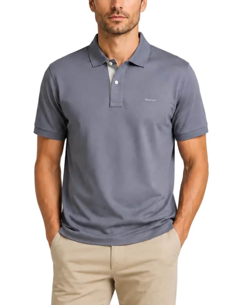 Polo Gant pique haut de gamme en coton gris taille M - 8