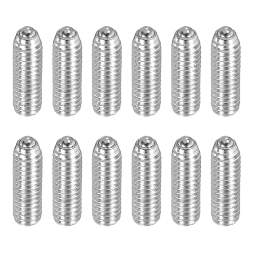 QUARKZMAN Silberne Kugelkopf-Stellschrauben M2.5x8mm 304 Edelstahl Sechskant-Federstift-Gewindestifte Für Industrielle Elektronische Maschinen Hausmöbel Reparatur Packung Mit 12 Stück