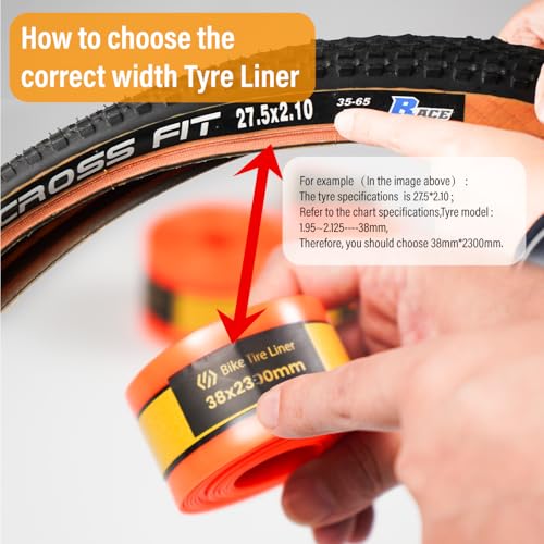 Image of Chooee Bike Tire Liners,Bicycle Tire Liner Tube Flat Protector-Self Adhesive,Mountain /Road Bike Puncture Proof Tire Liner Inner Compatible with 20 24 26 27.5 28 29 700c Tires.