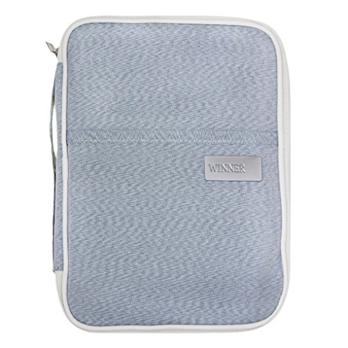 Multifunktionale Reisepasstasche Dokumententasche Reiseorganizer Reisebrieftasche Handtasche mit Reißverschluss für Damen und Herren, Grau, 25*18 CM