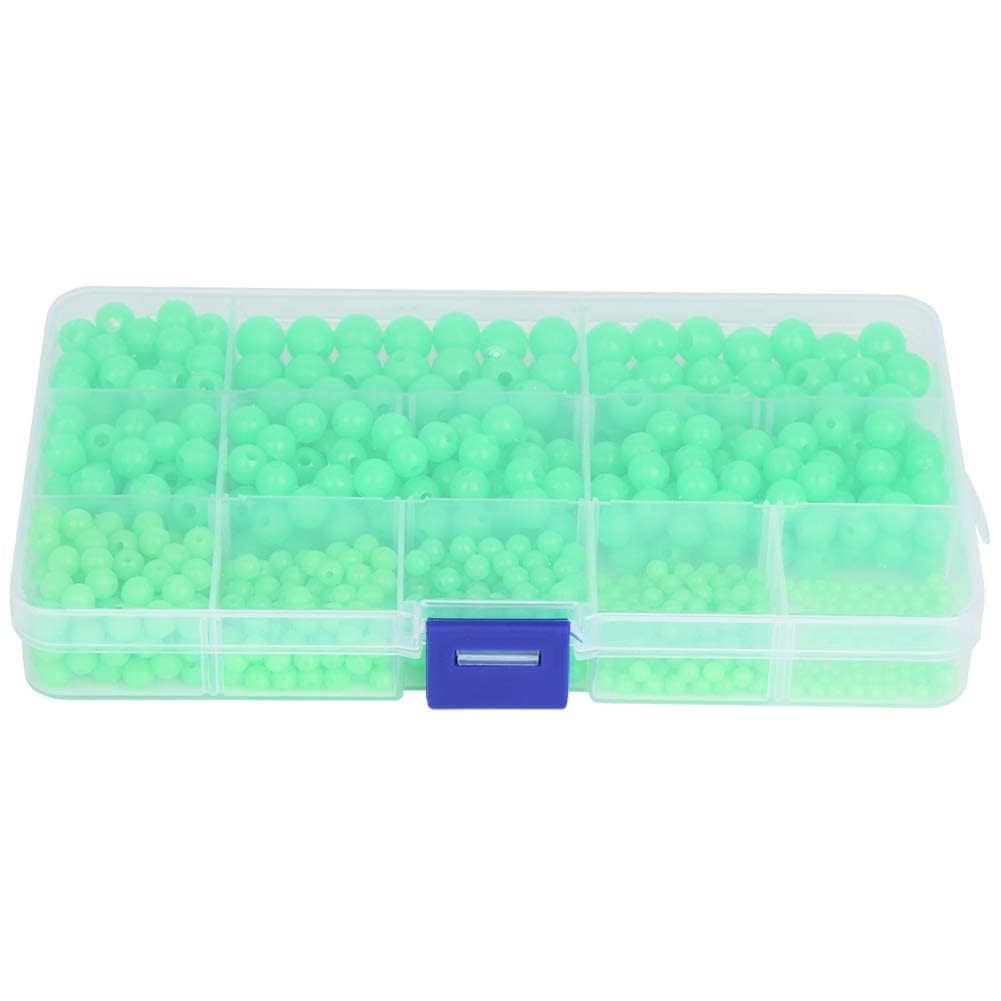 820 PCS Angelköder Kit Space Beans, Multi Modelle rutschfeste Leuchtfischkügelchen Köder Tackle Tools für Salzwasser Süßwasser