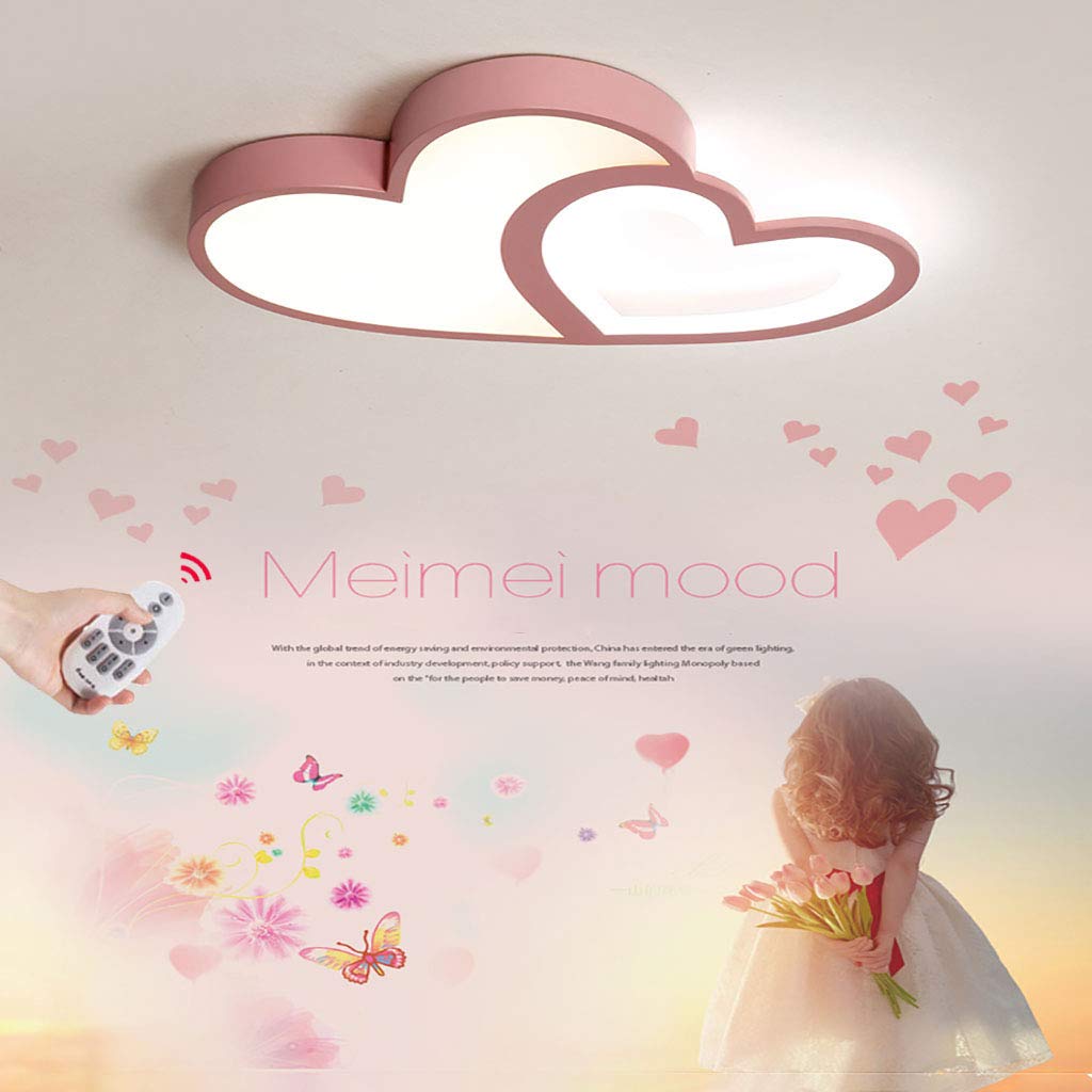 Kinderkamerlamp Plafondlamp Meubels Jongen Meisje Plafondlamp Decoratie Woonkamer Slaapkamer Vlinder Hart Design LED Plafondlamp Dimbaar Eetkamer Licht Balkon Cartoon Kinderen,Roze,Remarkable88
