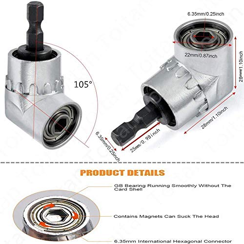 3/8 Driver For Drill,Power Nut Driver Set,1/2 Impact Sockets,Hex Impact Bits,1/2 Driver Socket Set,Right Angle Screwdriver Set Drill Socket+1/4