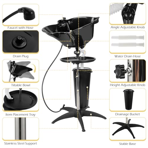 Dyna-Living-Portable-Shampoo-Bowl-Salon-Deep-Shampoo-Basin-Sink-for-Washing-Hair-with-Adjustable-Height-Includes-Drain-Hose-and-Bucket-Barber-and-Stylist-Hair-Washing-Station