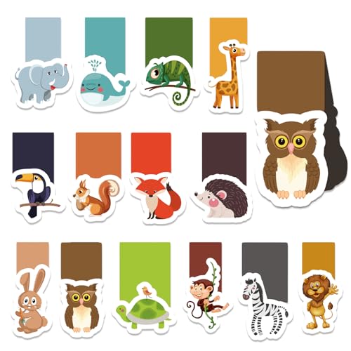 30 Magnetische Tier Lesezeichen - Magnetic Bookmarks Kit, Animal Kreativ Page Marker für Kinder, Studenten, Büro, Schule, Buchliebhaber - Lesezeichen Mitgebsel