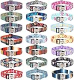 Moonpet Personalized Custom Customized Dog Collar with Engraved ID Tag Name Plate and Phone Number/Heavy Duty Adjustable Dog Collars for Puppy X-Small Small Medium Large X-Large Boy Girl Dogs