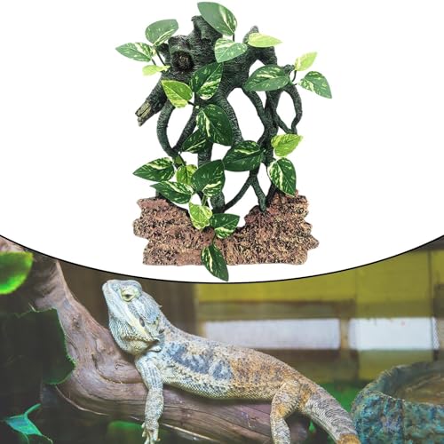 Branche tachetée de roche et décorations pour terrariums