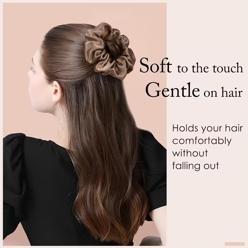 Image of Classic Satin Silk Scrunchies For Women And Girls Scrunchie for Less Hair fall Hairbands Rubber Band Scrunchies For Girls Best Gift For Mom, Sister And Girlfriend, Multi (Minimum order quantity 10)