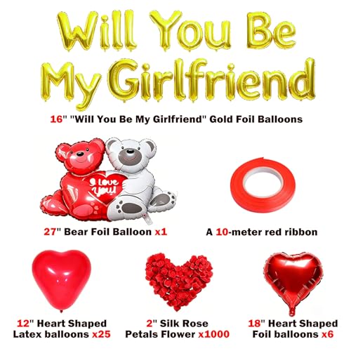 Image of Will You Be My Girlfriend Balloon Set,Romantic Proposal Decoration