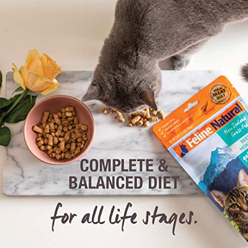 Freeze Dried Cat Food By Feline Natural - Perfect Grain Free, Healthy, Hypoallergenic Limited Ingredients For All Cats - Raw, Freeze Dried Mixer - 11oz Pack (Chicken & Lamb)