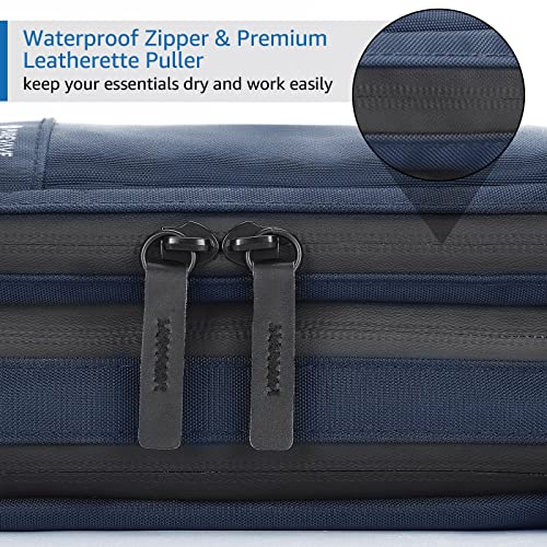 Image of Purevave Compact Mens Toiletry Travel Bag Hanging, Mens Dopp Kit for Travel Waterproof, Wash Pouch Blue