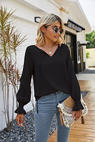 SimpleFun Women's Boho Tops Floral V Neck Short Sleeve Summer Blouse Shirts - Image 5