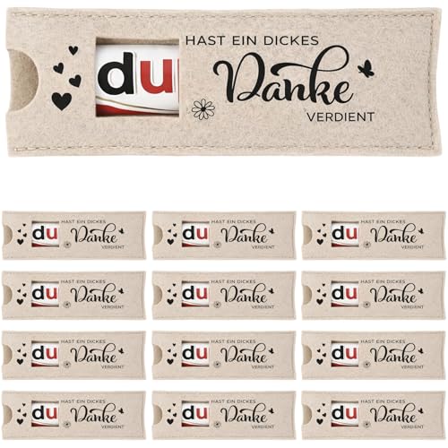 14 Stück Dankeschön Geschenke, Klein Filz Schokoriegel Hülle, Du hast ein dickes Danke Verdient, Dankeschön Geschenk für Kollegen Team Familie Abschied Geburtstag, Kleines Dankeschön Geschenk 2026