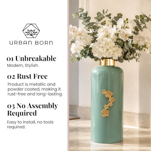 Image of Urban Born Vases For Living Room Corner |Big Vases For Elegant Home Decoration |Home Decor Flower Vase Iron |Fresh or artificial Metal Flower Vase Stand For Dining Table, Bedroom, Office, Wedding Gift