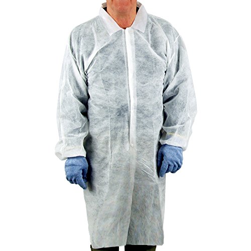 UltraSource Disposable Poly Lab Coats, Medium (Pack of 30)
