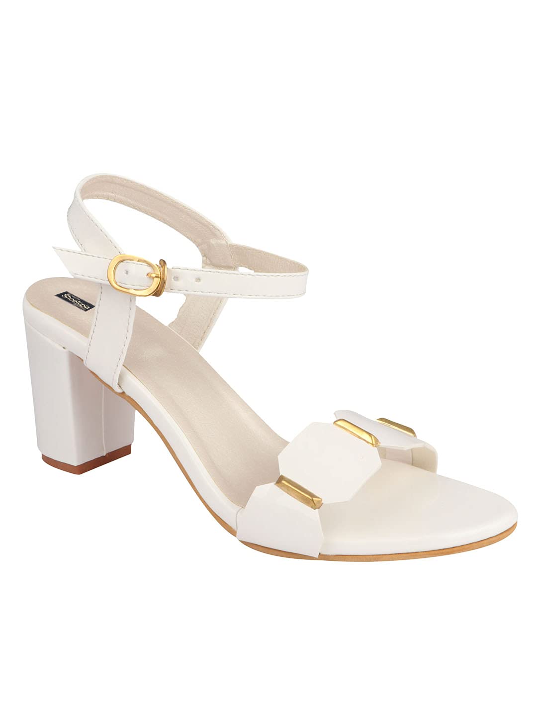Shoetopia Womens/Girls White Backstrap Solid Block Heels (B09GG49Q3C) Amazon Price History, Amazon Price Tracker