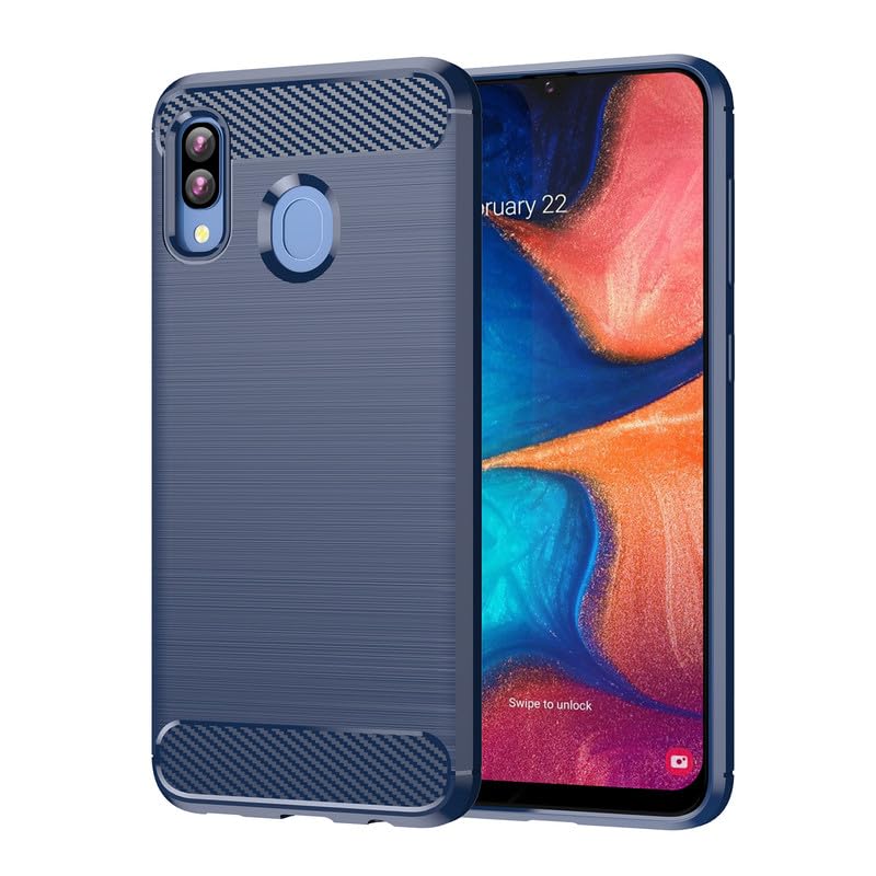 Image of Hybrid Carbon Fiber Back Case for Samsung Galaxy A20 / A30 (Blue)