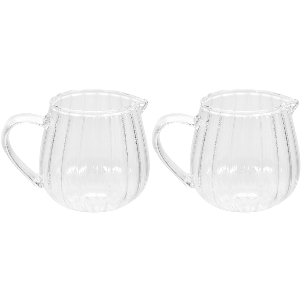 Amosfun MilchkäNnchen Glas 100Ml Mini Milchkanne Mit Ausguss Kreativer Milchkrug FüR Kaffee Bar Haushalt Zucker soßEn Und Sirup AusgießEr 2 StüCk