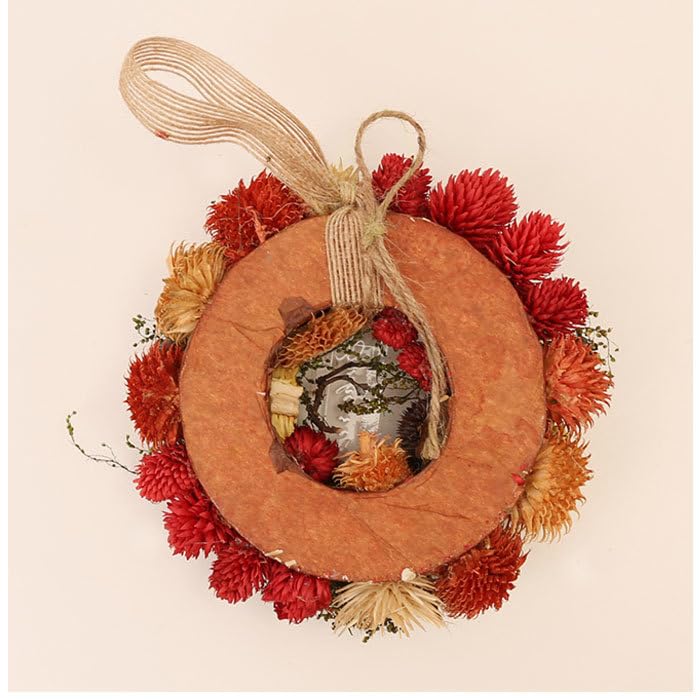 Amazon.co.jp: 307S.ドライフラワーリース ナチュラル リース S