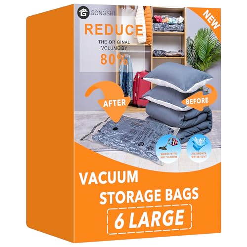 6 Large Vacuum Storage Bags,Space Saver Sealer...
