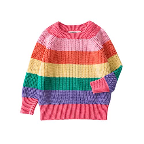 ACVIP - Jersey de Punto para niños pequeños con Rayas de Colores Rosa. 90 cm (2-3 años) Cover