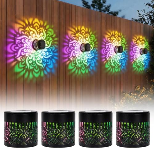 Lámpara solar mandala exterior para iluminar cenas nocturnas en terrazas y patios modernos