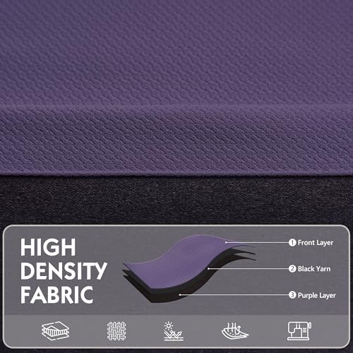Image of FMFUNCTEX 100% Blackout Curtains for Bedroom, Purple Curtains 84 Inches Long Textured Thermal Insulated Curtains for Living Room Drapes, Black Out Drapery Grommet Room Darkening 2 Panels