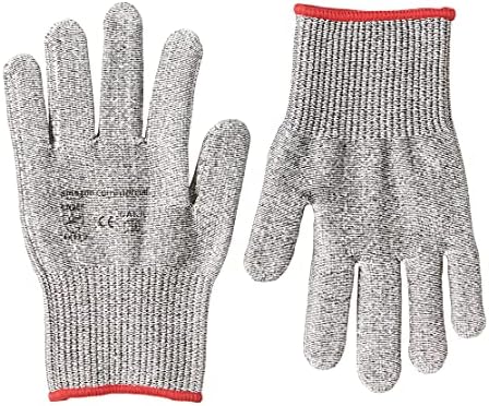AmazonCommercial Cut-resistant Level 5 D Goldsilk Work Gloves, Child Liner, Mechanics, Gardening, Size M, 1 Pair