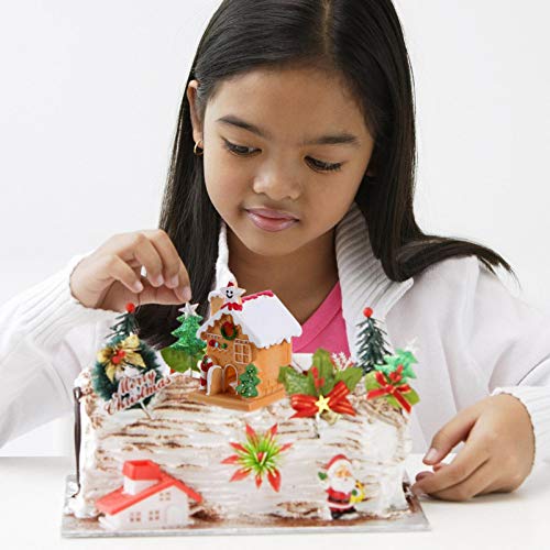 Casinha de gengibre de Natal BesPORTBLE com luz LED Resina na Vila da Neve Casas Iluminadas de Natal