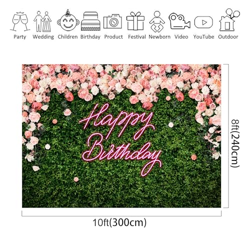 Fondo Fotográfico Riyidecor 10x8 pies Flores Neón miniatura 3