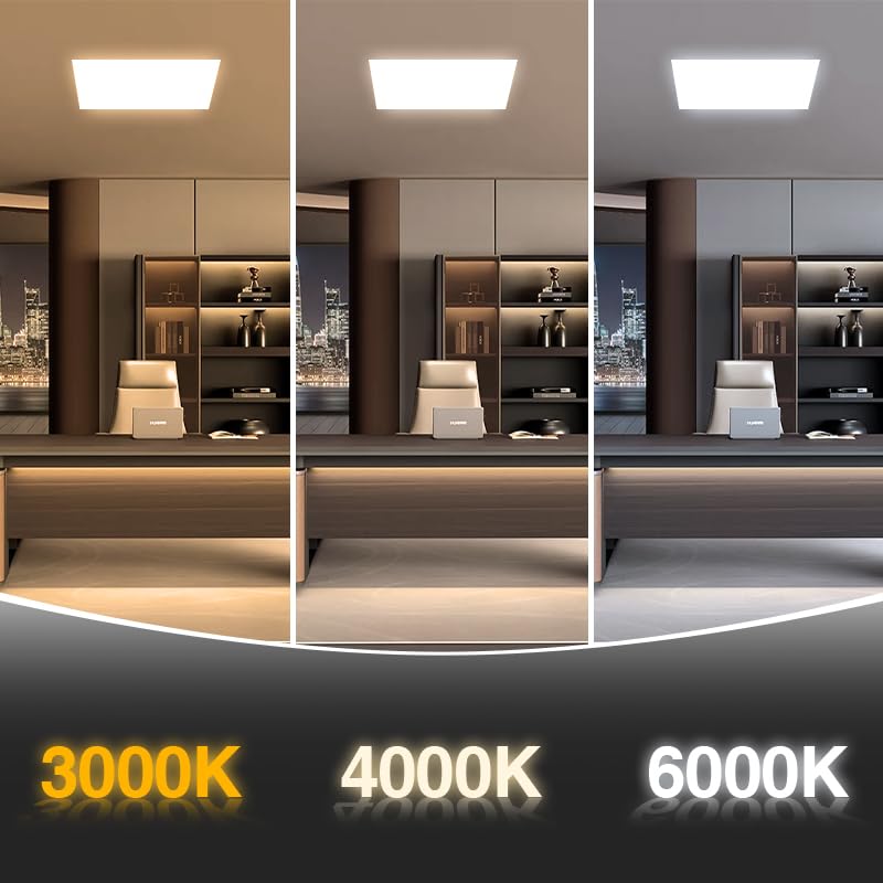 8 x panel LED 25W, luminaria de rejilla empotrada 60x60 cm, plafón empotrado 4000K (blanco neutro), UGR≤26 CRI≥80. Dimensiones: L595 x A595 x H26 mm.