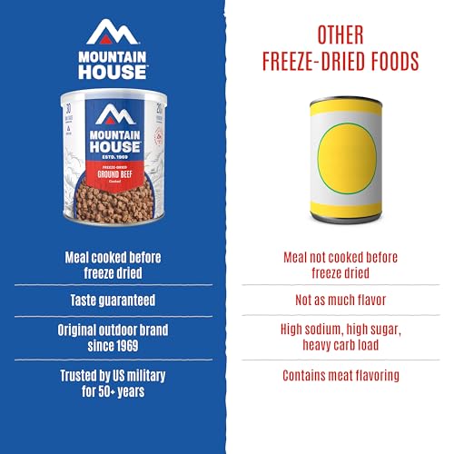Mountain House Cooked Ground Beef | Freeze Dried Survival & Emergency Food | #10 Can | Gluten-Free