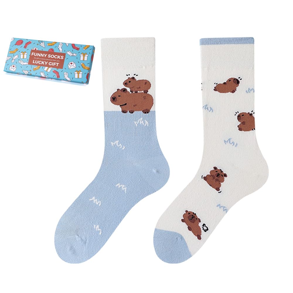 Calcetines Divertidos Unisex para Mujer y Hombre con Diseños Asimétricos en Par - Temas Animales, Comida, Fruta, Deporte y Arte en Algodón - Ideal para Regalos — view 153