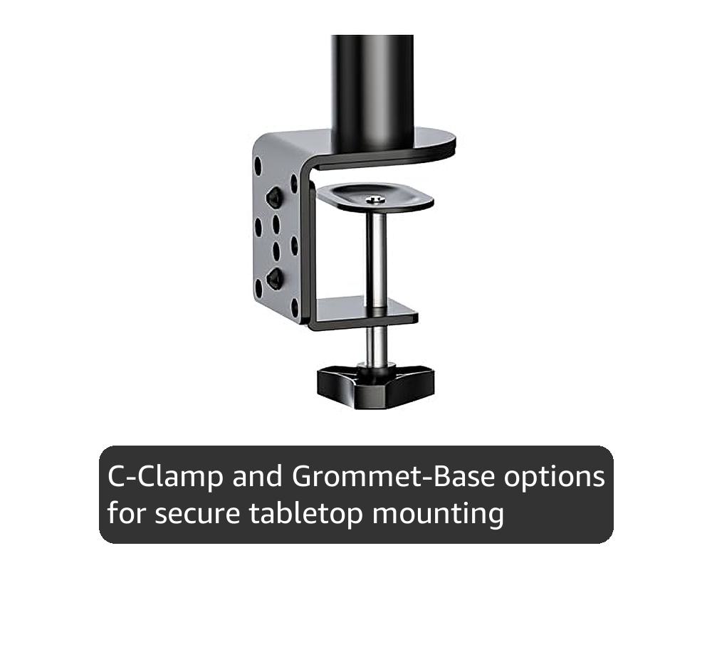 WALI Monitor Arm Mount for Desk, Single Extra Tall Computer Desk Mount, Monitor Bracket Mount Stand Single, up to 32 inch, 22 lbs (M001XL), Black