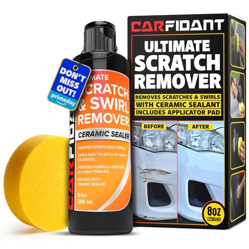 Carfidant Scratch Repair and Swirl Remover - Car Paint Scratch Remover & Restorer Kit with Buffer Pad - Polishing & Waxing Kits - Compound for Vehicles Paint Repair - 8.4 fl. Oz.
